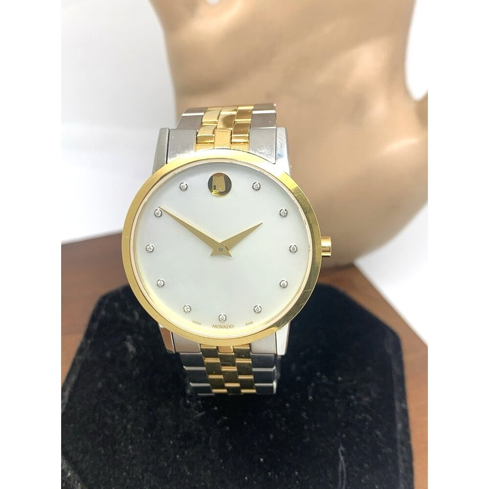 Movado Women's Watch 0607630 Mother of Pearl Diamond Swiss Quartz Two Tone Steel